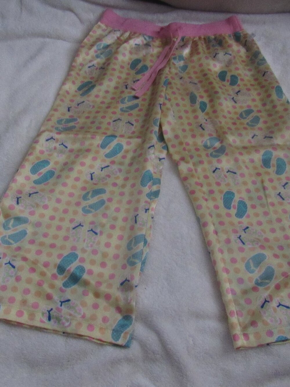 Limited Too Yellow Capri Pajama Lounge Pants  Size 8  USED